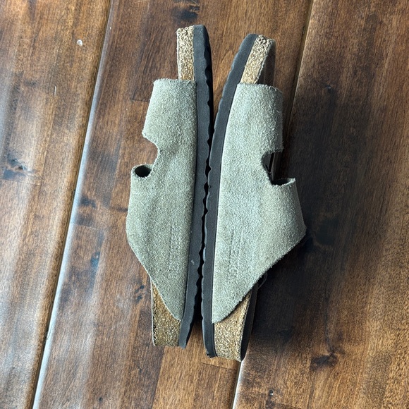 Birkenstock Olive Suede Double-Buckle Sandals - Picture 4 of 7